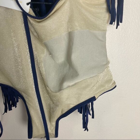 Amuse Society Fallon Fringe One Piece Faded Indigo - Picture 9 of 13